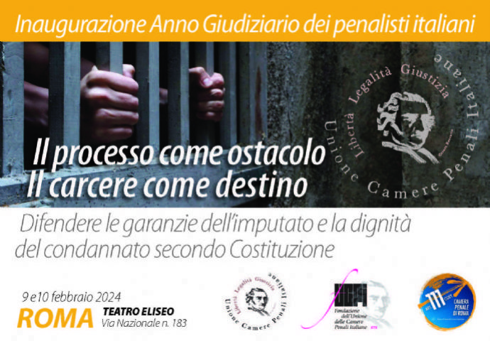 INAUGURAZIONE ANNO GIUDIZIARIO DEI PENALISTI ITALIANI ROMA 2024: APERTE LE ISCRIZIONI